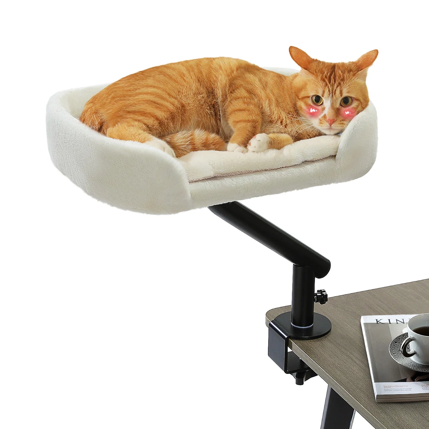 360° Rotating Cat Desk Bed – Adjustable Clip-On Hammock for Indoor Cats 🐾